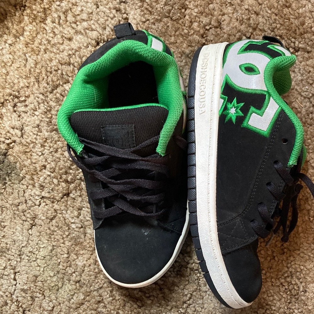 DC Black and Green Kids Sneakers
